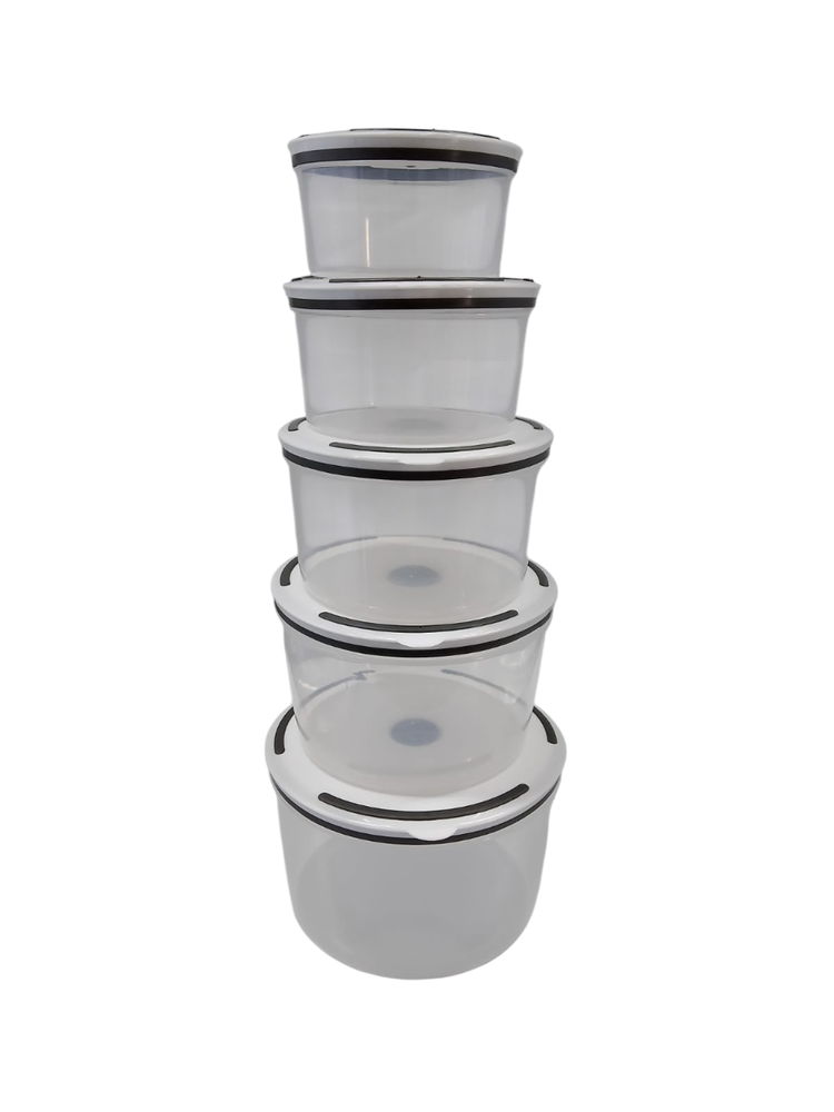 Kit 5 Potes Herméticos Redondos Top Rio 400 a 2000ml