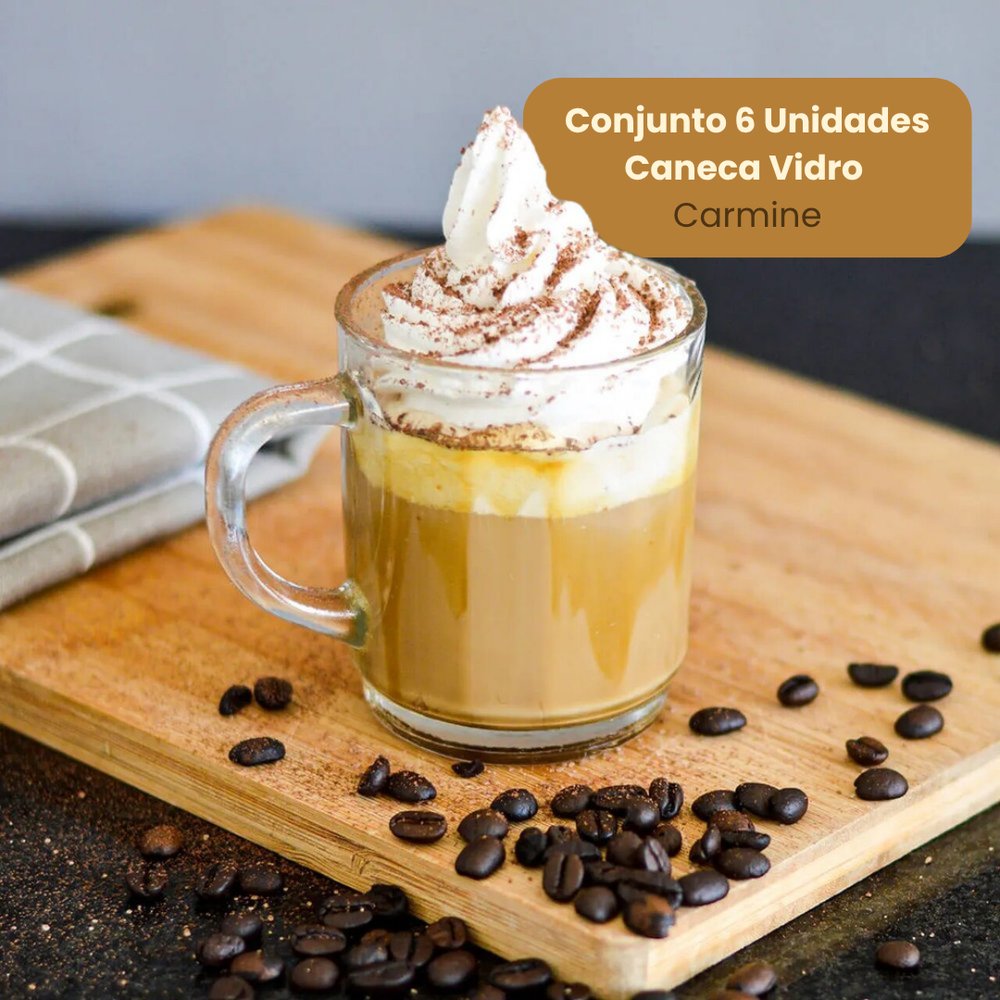 Conjunto 6 Unidades Caneca Vidro Carmine — foto 1