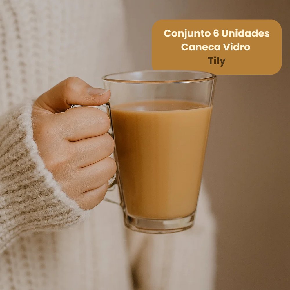Conjunto 6 Unidades Caneca Vidro Tily — foto 1