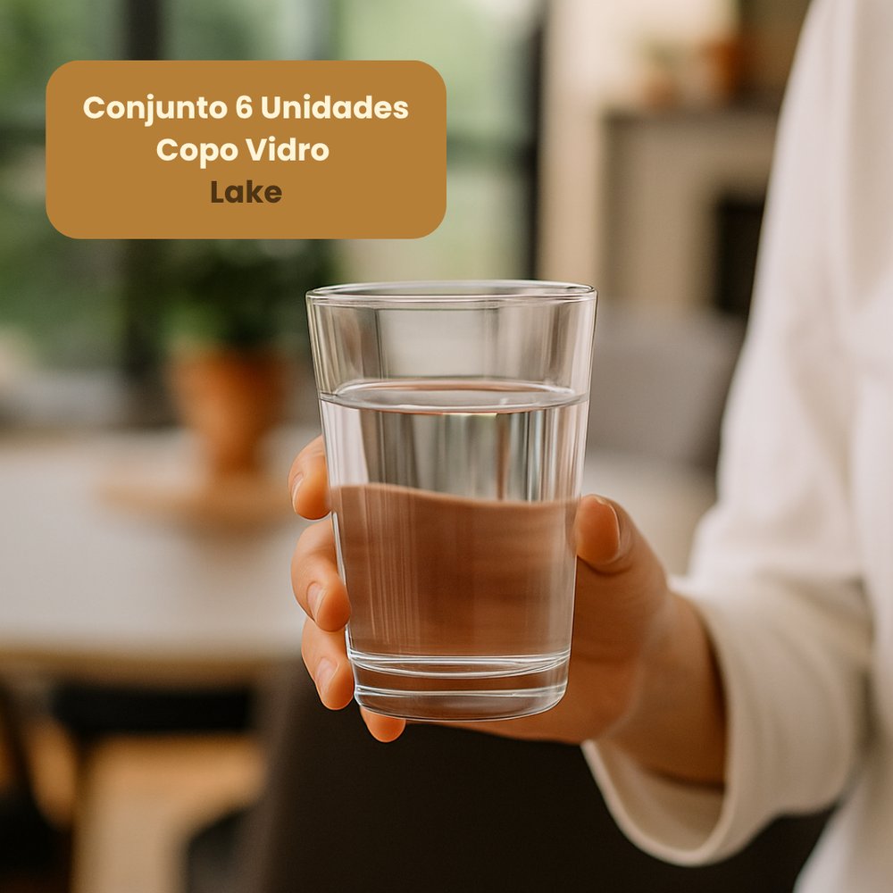 Conjunto 6 Unidades Copo Vidro Lake — foto 1