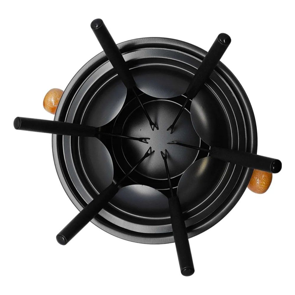 Conjunto De Fondue Para 6 Pessoas Com Garfos 11 Peças - Preta — foto 1