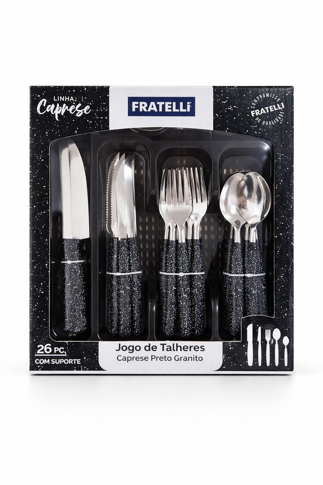 Jogo Talheres Fratelli Caprese Granito Preto 26 Peças — foto 1