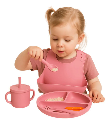 Kit Introdução Alimentar Infantil 6 Peças em Silicone Livre de BPA