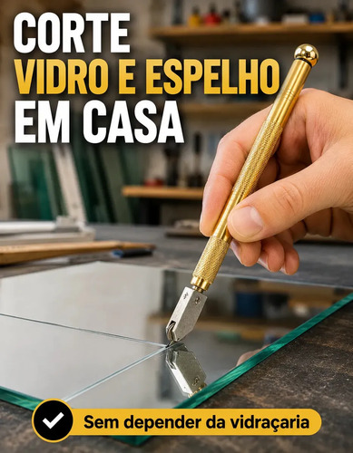 Cortador de Vidro e Espelho Tipo Caneta com Reservatório de Óleo
