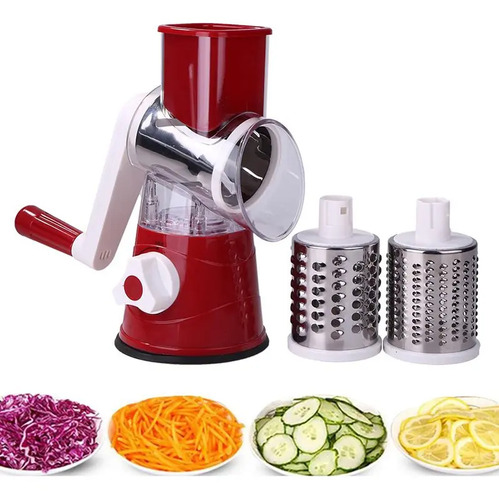Cortador Fatiador e Ralador Manual de Legumes com 3 Lâminas