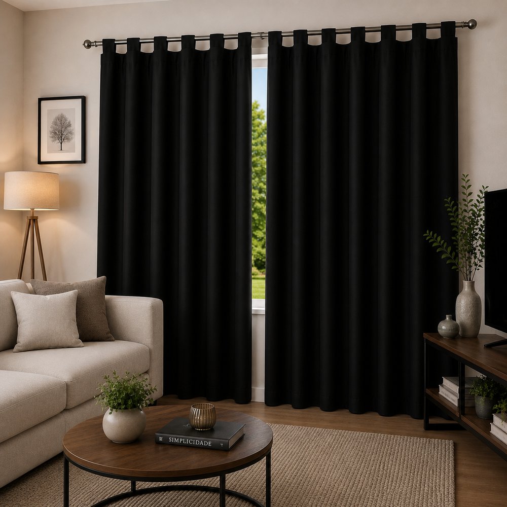 Cortina Blackout Vida Pratika Preta 200x200cm — foto 1