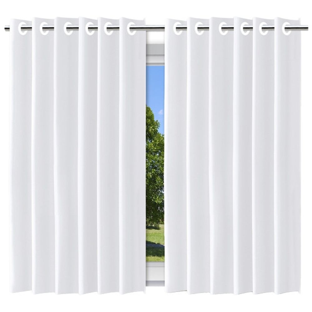Cortina Blackout com Forro 2 em 1 Voil Branco com ilhos - 280x180cm — foto 1