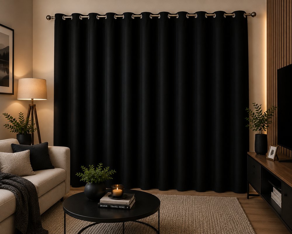 Cortina Blackout Vida Pratika Preta 280x220cm com Ilhós
