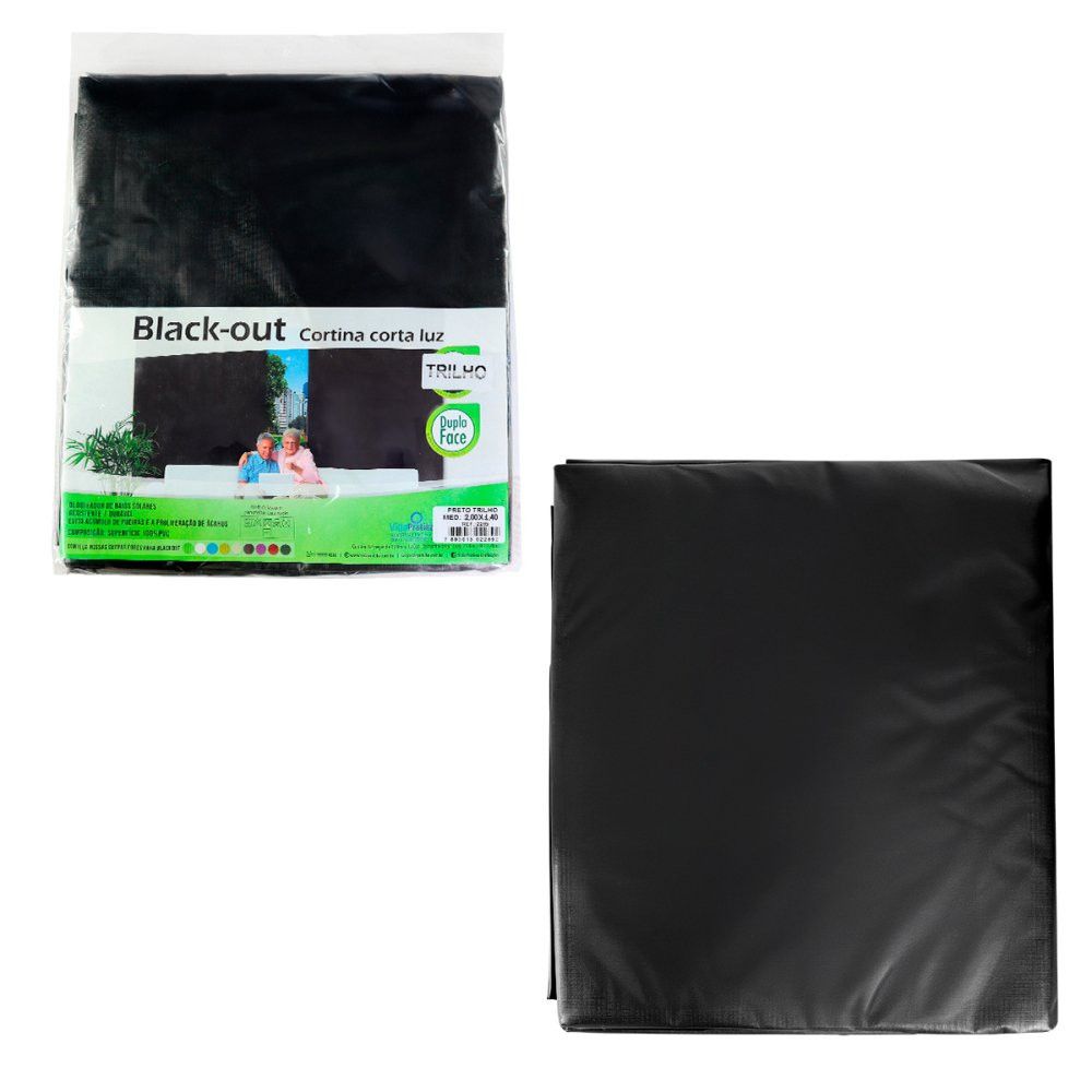 Cortina Blackout Preto - 200x140cm - p/ trilho — foto 1