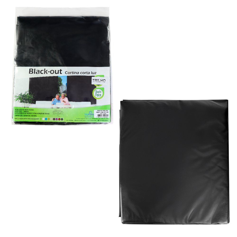 Cortina Blackout Preto - 280x180cm - p/ trilho — foto 1