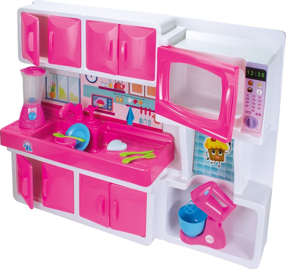 Cozinha Infantil Doce Encantada Rosa com Pia e Armário — foto 1