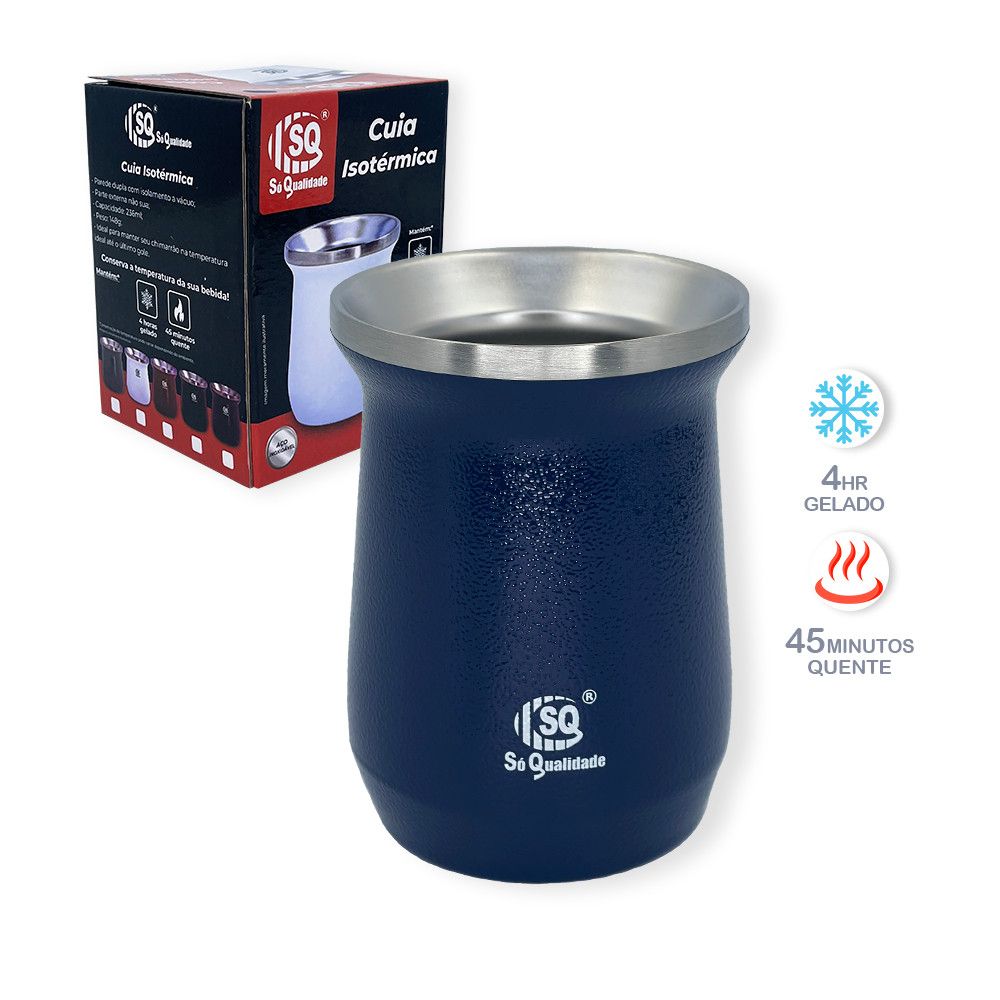 Cuia Térmica SQ Classic Mate Azul Inox 230ml — foto 1