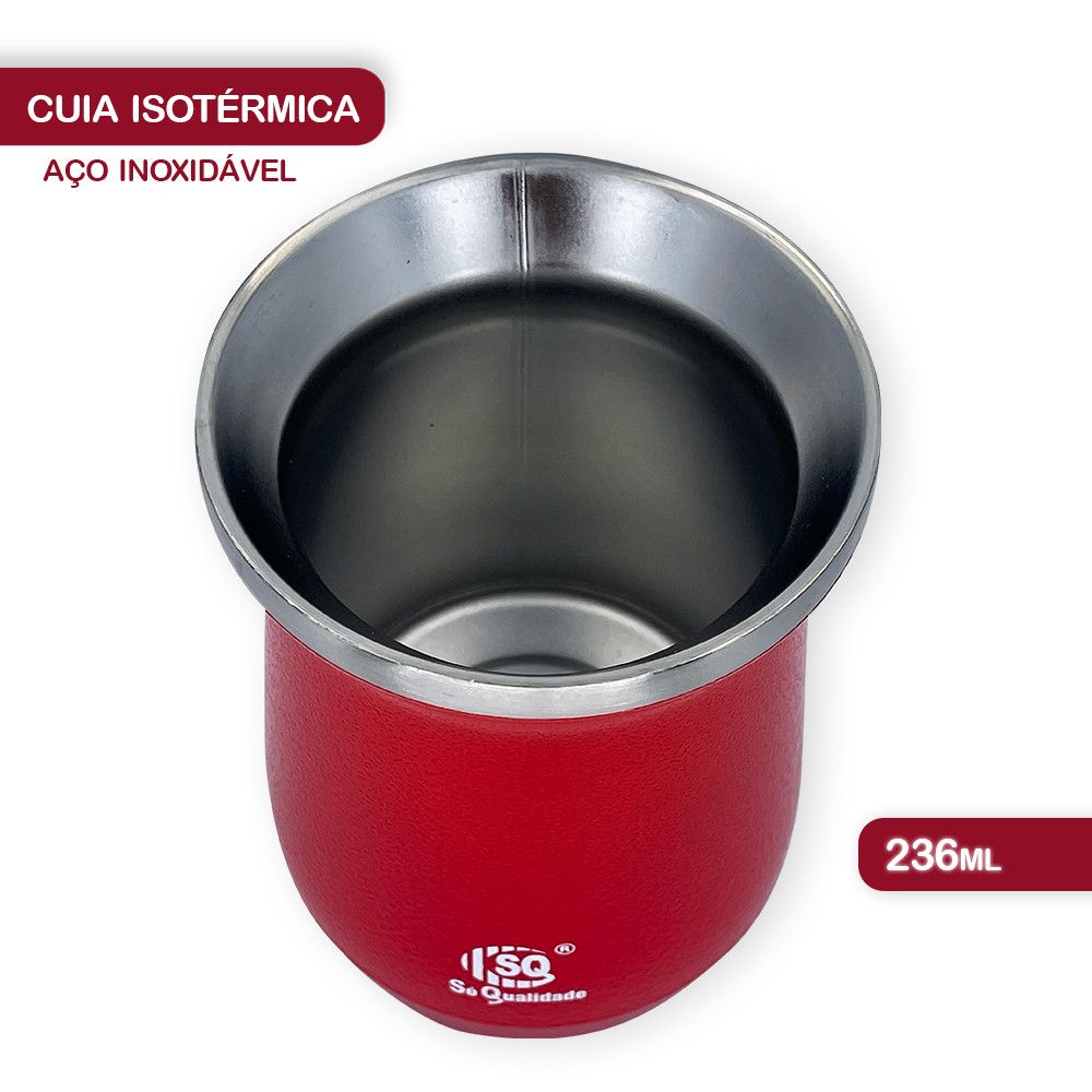 Cuia Térmica SQ Classic Mate Vermelha Inox 230ml — foto 1