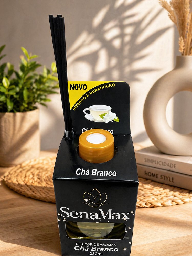 Difusor de Aromas Chá Branco 280ml com 5 Varetas para Ambientes — foto 1
