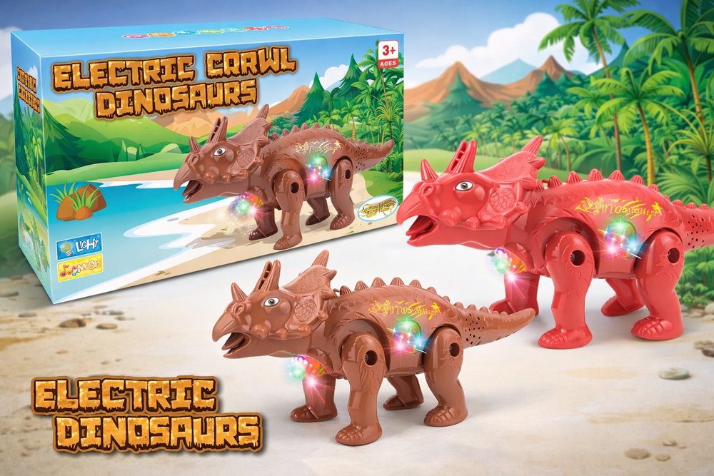 Dinossauro Luminoso Brinquedo Anda Luz Som Movimento — foto 1