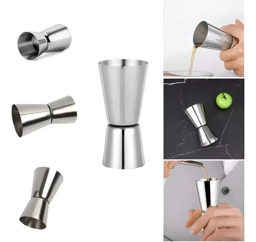 Dosador Duplo de Bebidas 25 ml e 50 ml em Aço Inox Cromado