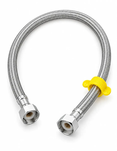 Engate Flexível Rabicho Inox 60 cm, Rosca 1/2" Fêmea x Fêmea