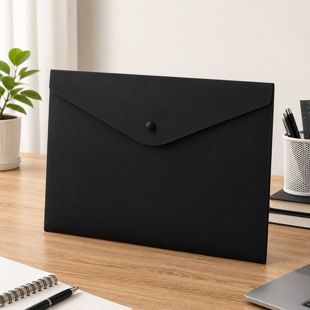 Envelope A4 com botão Para Arquivos 10Uni - Preta — foto 1