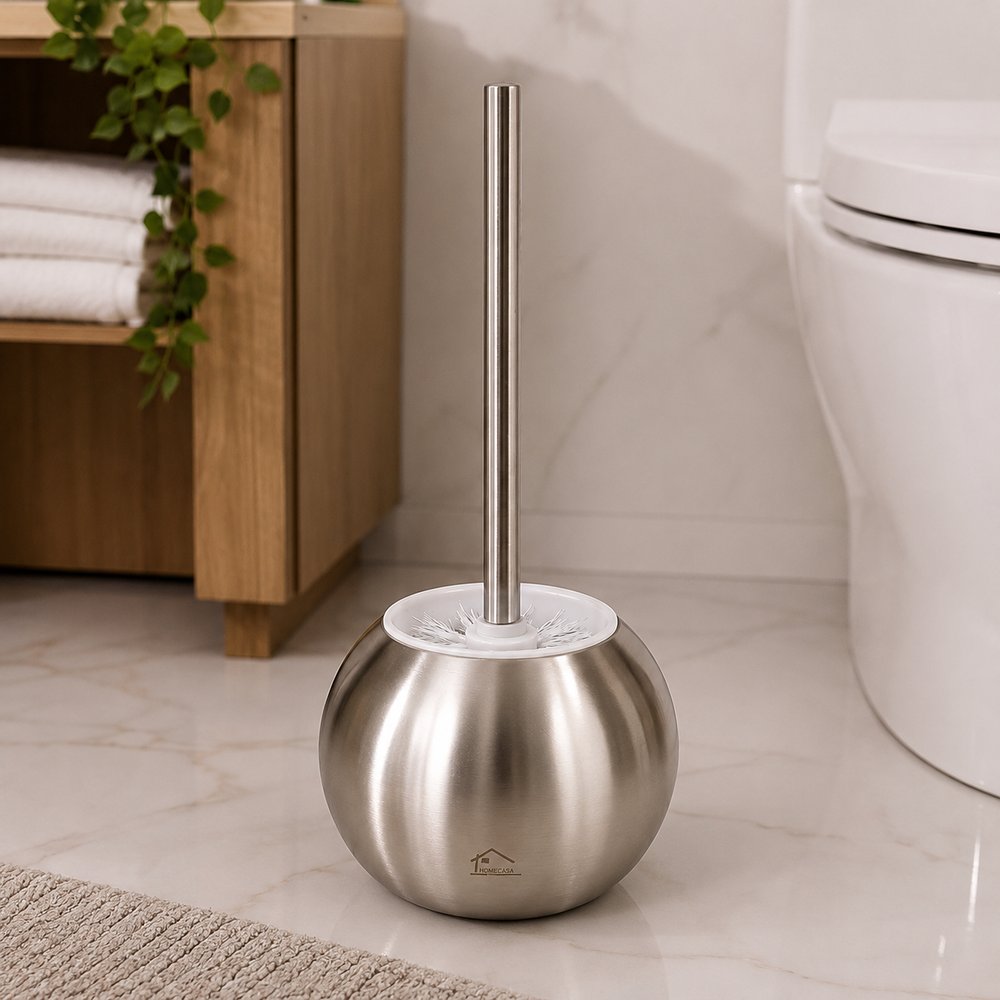 Escova Sanitária de Banheiro com Suporte - Inox