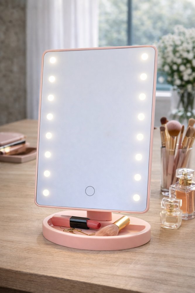 Espelho de Mesa Para Maquiagem LED com USB - Sortida — foto 1