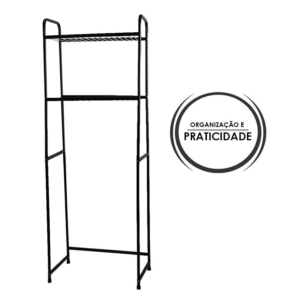 Estante Lavanderia Com 2 Níveis - Preta — foto 1