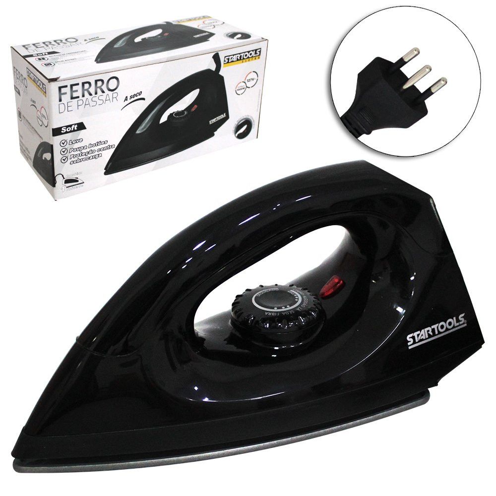 Ferro de Passar A Seco Soft 127V - Preta — foto 1