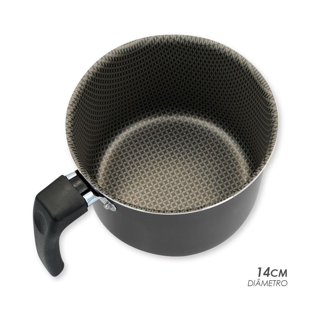 Fervedor Leiteira Alegrete Enjoy Cinza 14cm Antiaderente 1,5L — foto 1