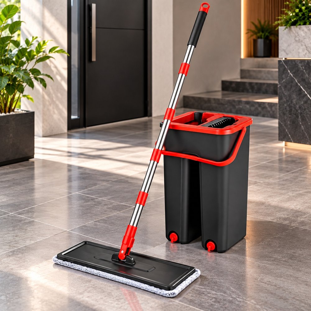 Flat Mop Rodo Lava e Seca com Balde e 1 Refil — foto 1