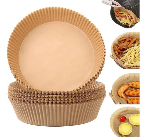 Forro de papel descartável para airfryer, kit com 200 unidades