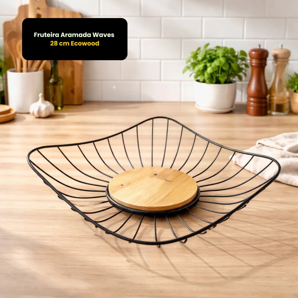 Fruteira Aramada Waves 28 cm Ecowood — foto 1
