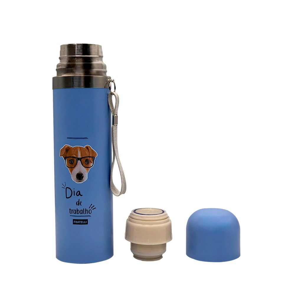 Garrafa Color Estampa Pet Inox 480ml - Azul — foto 1