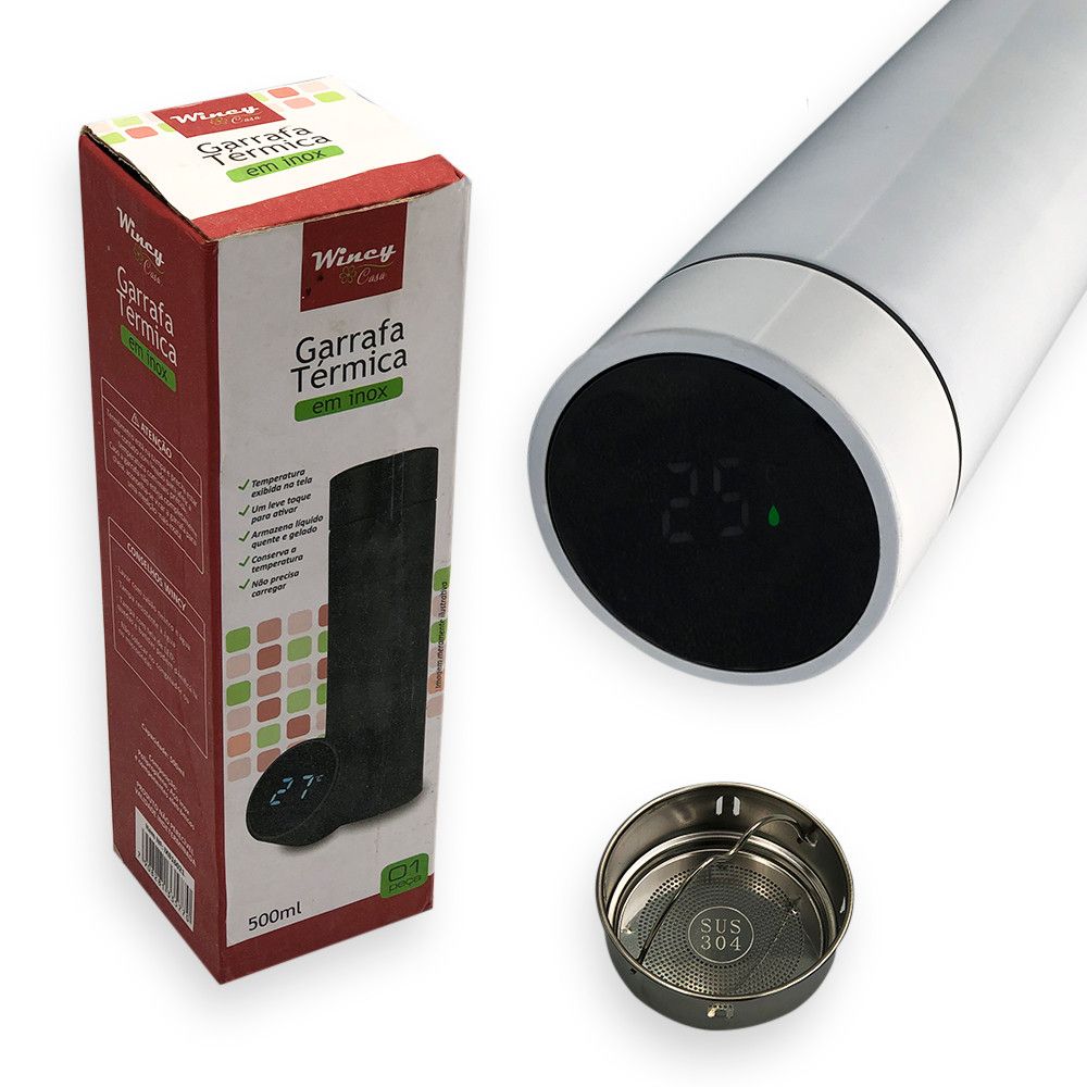Garrafa Smart com Display 500ml - Branco — foto 1