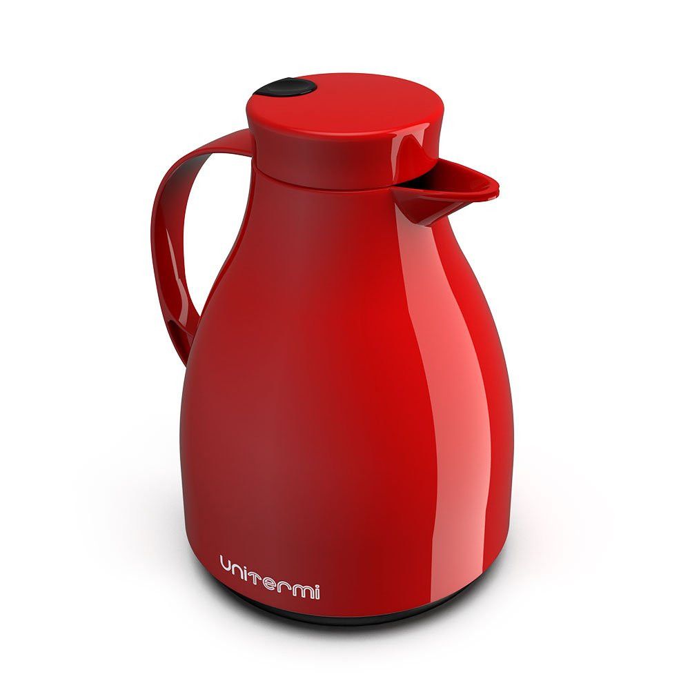 Garrafa Térmica Bule C/ Gatilho 1,0 Litro Café - Vermelha — foto 1