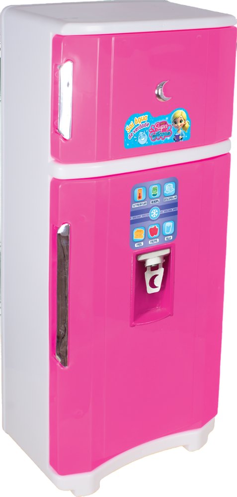 Geladeira Infantil Duplex Lua de Cristal Rosa com Dispenser de Água — foto 1