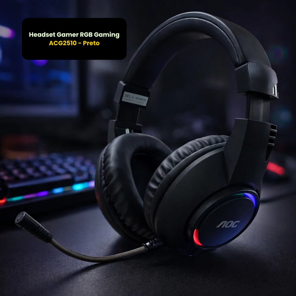 Headset Gamer RGB Gaming ACG2510 - Preto — foto 1