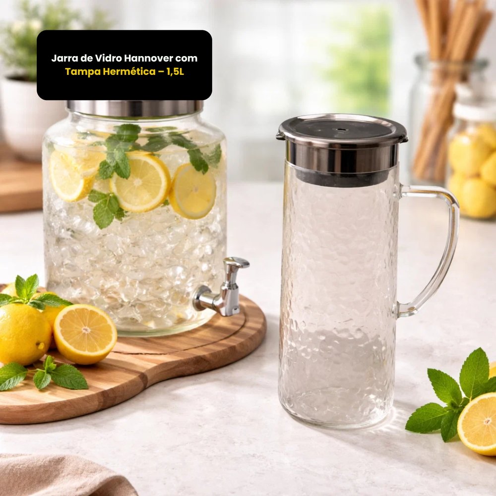 Jarra de Vidro Hannover com Tampa Hermética – 1,5L — foto 1