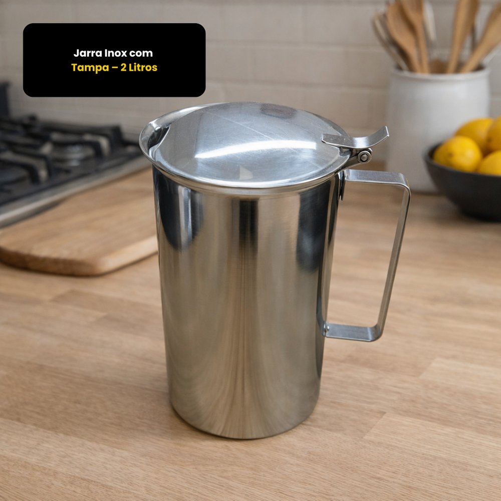Jarra Inox com Tampa – 2 Litros — foto 1