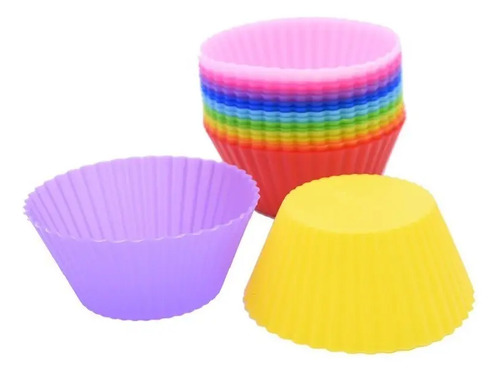 Kit 12 Formas de Silicone para Mini Cupcake e Muffin