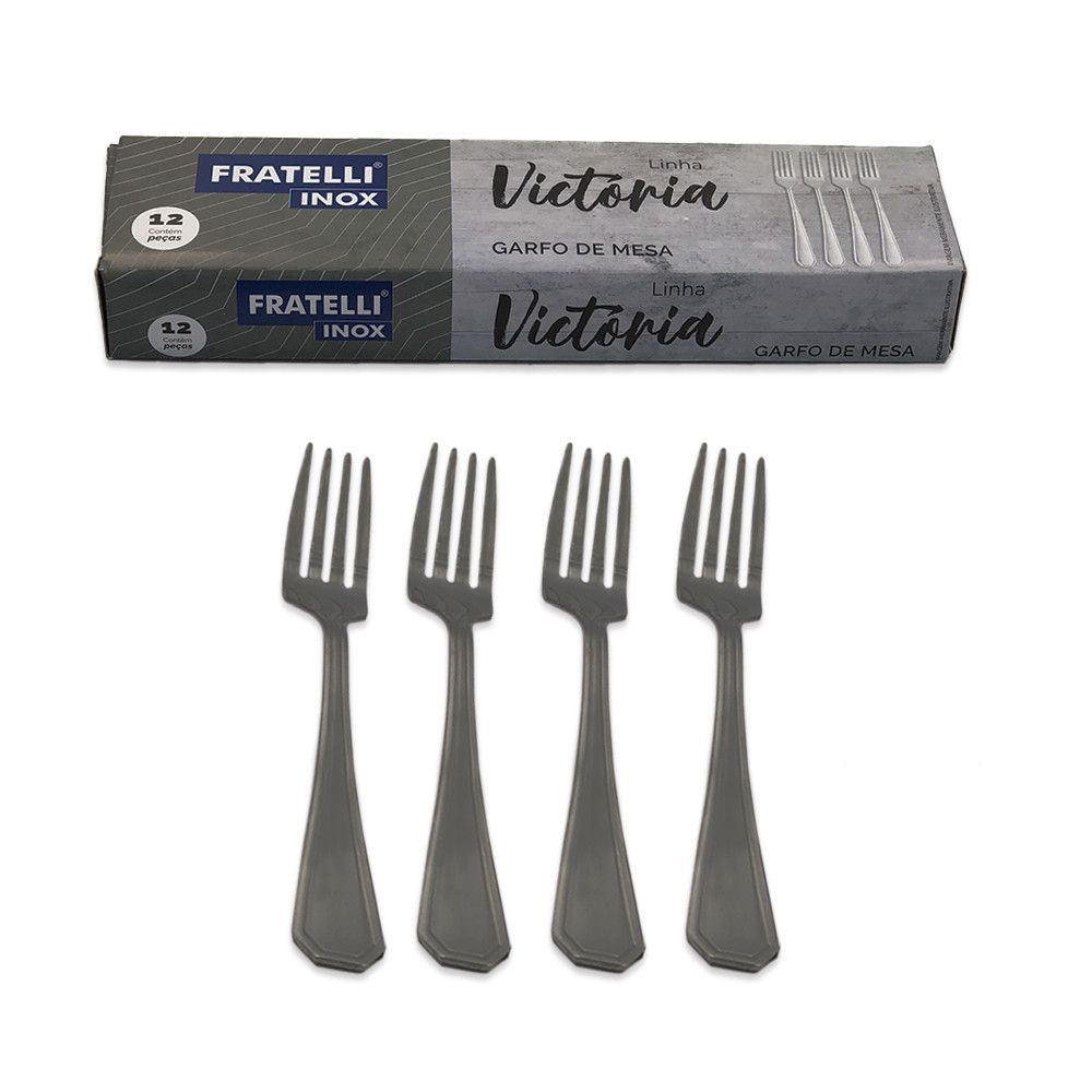 Kit 12 Garfos de Mesa em aço Inox — foto 1