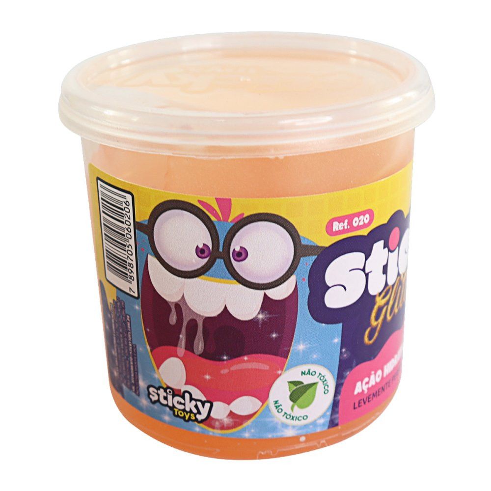 KIT 12 POTES COM SLIME GELECA 130G COLORIDAS COM GLITTER CORES - Sortido — foto 1