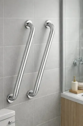 Kit 2 Barras de Apoio Inox 50 cm para Banheiro