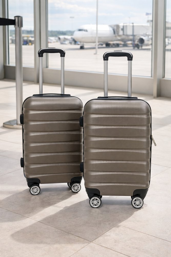 Kit 2 Malas de Viagem Com Rodinhas 18'' e 20'' - Cinza