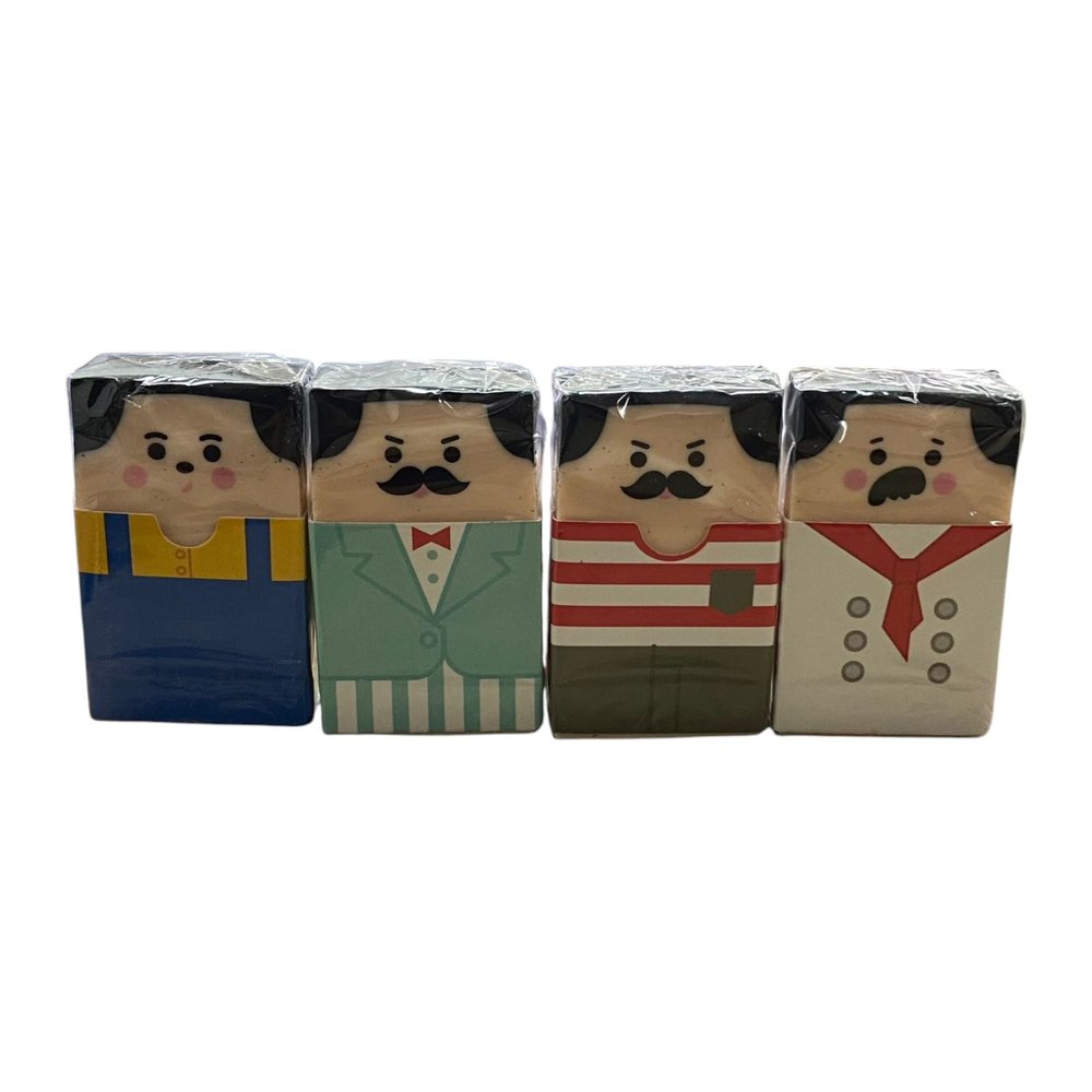 Kit 24 Borrachas Escolares First Careca Divertida Sortidas