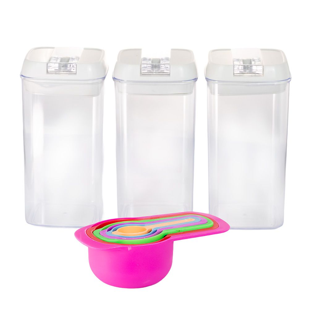 Kit 3 Potes Herméticos Top Rio 1200ml com Colheres — foto 1