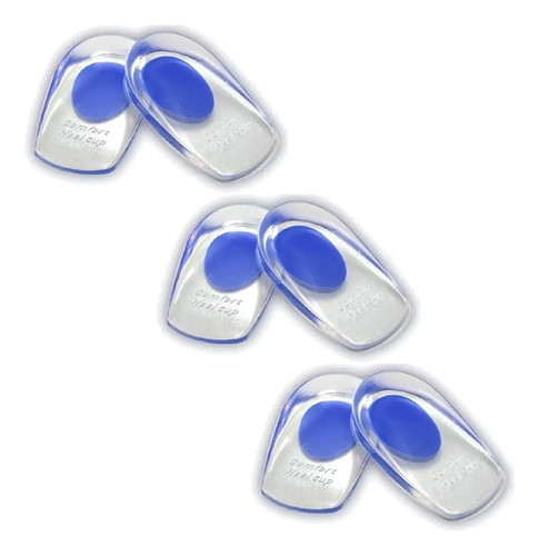 Calcanheira de Silicone Gel Ortopédica Anti Impacto Kit 3 Pares