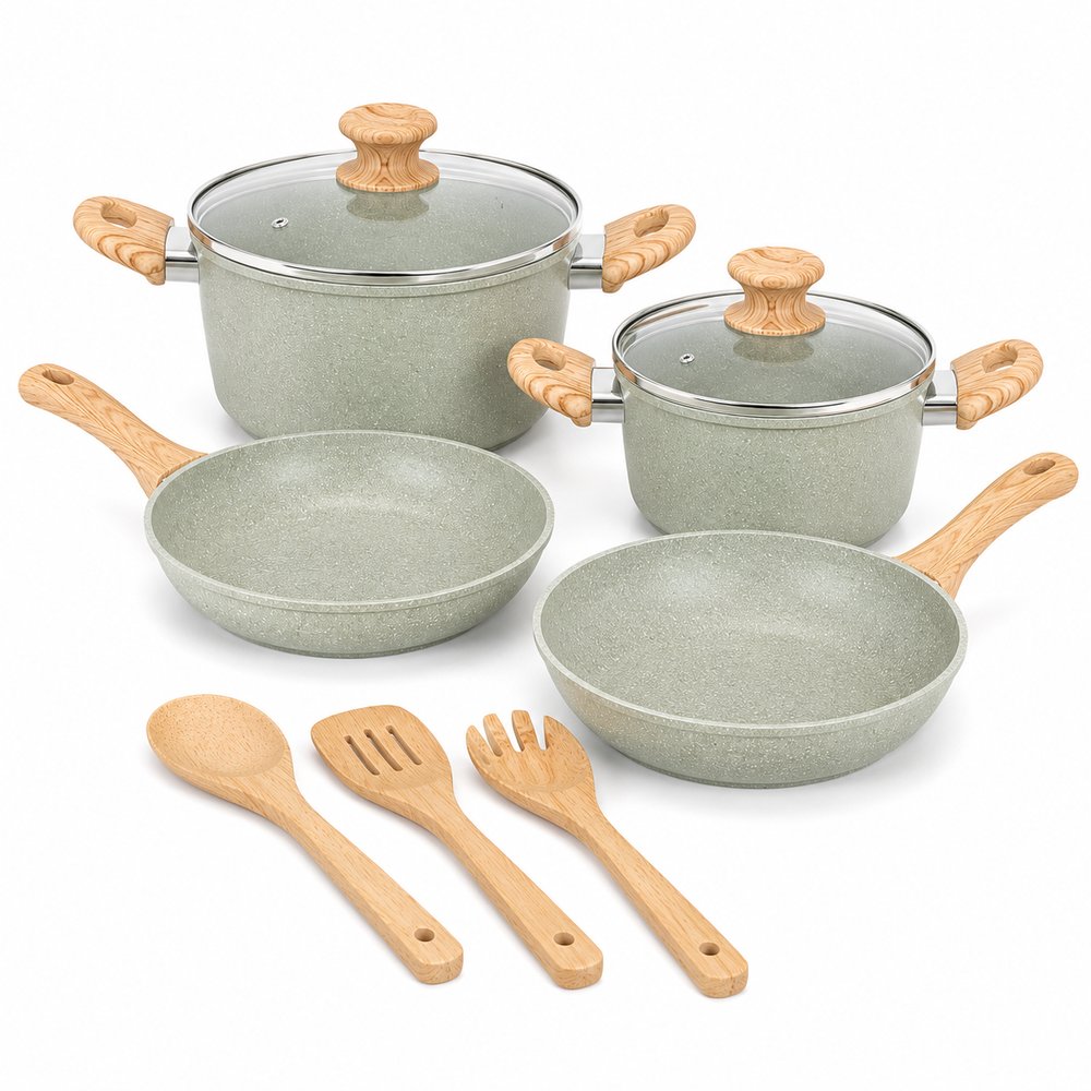 Kit 4 Panelas e 3 Utensílios Cozinha - Cinza — foto 1