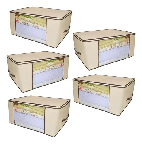 Organizador de Roupas com Zíper e Visor Transparente Kit 5