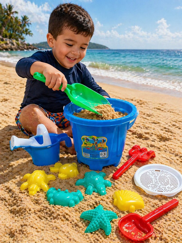 Kit Aventuras No Castelo Balde Praia Infantil com acessórios — foto 1