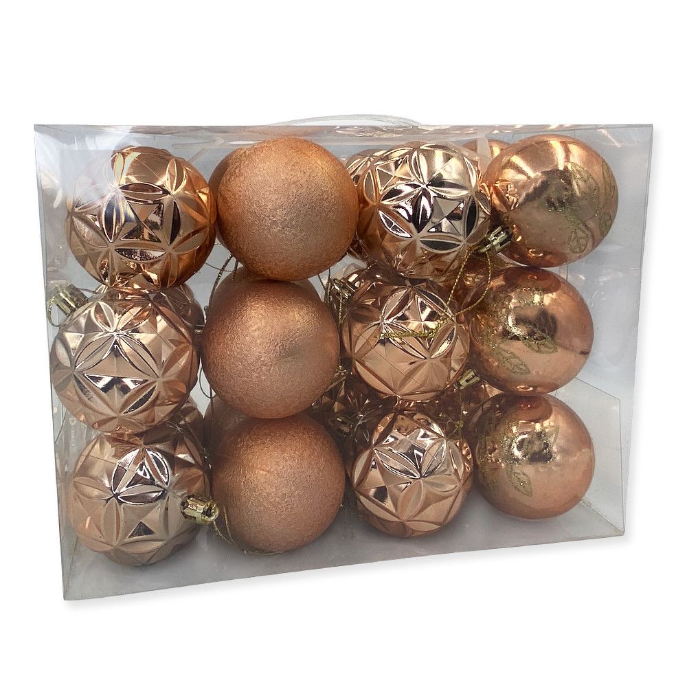 Kit Bolinhas Bola Árvore Natal Enfeite Decoração Pendurar 24un — foto 1