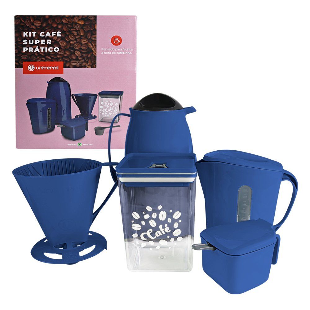 Kit Café Unitermi Super Prático Azul 6 Peças — foto 1